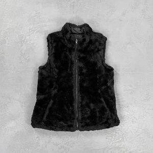 Nicole Miller Faux Fur Reversible Zip Front Vest Women's XS